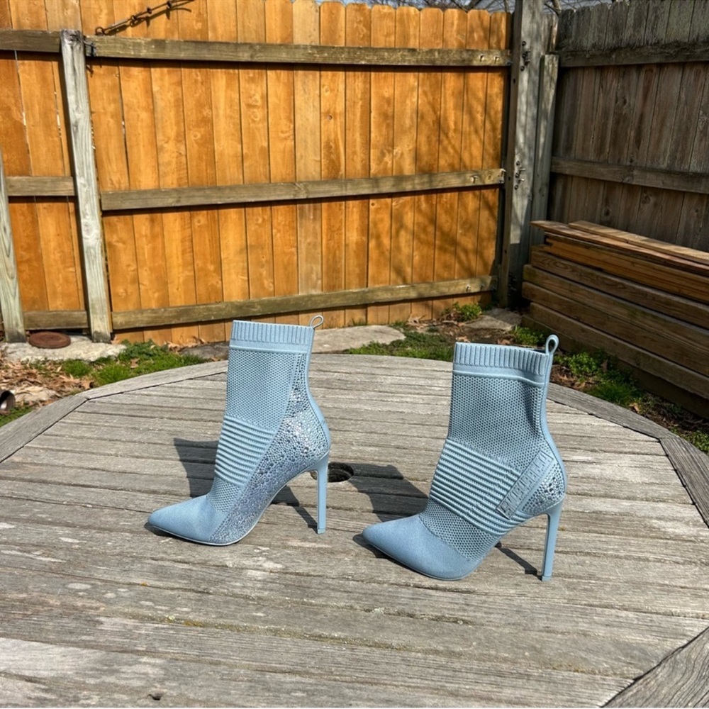 Steve Madden Sock Bootie The Maxwell Blue Rhinestone Size 8 Fall Winter Hot Cute View 4